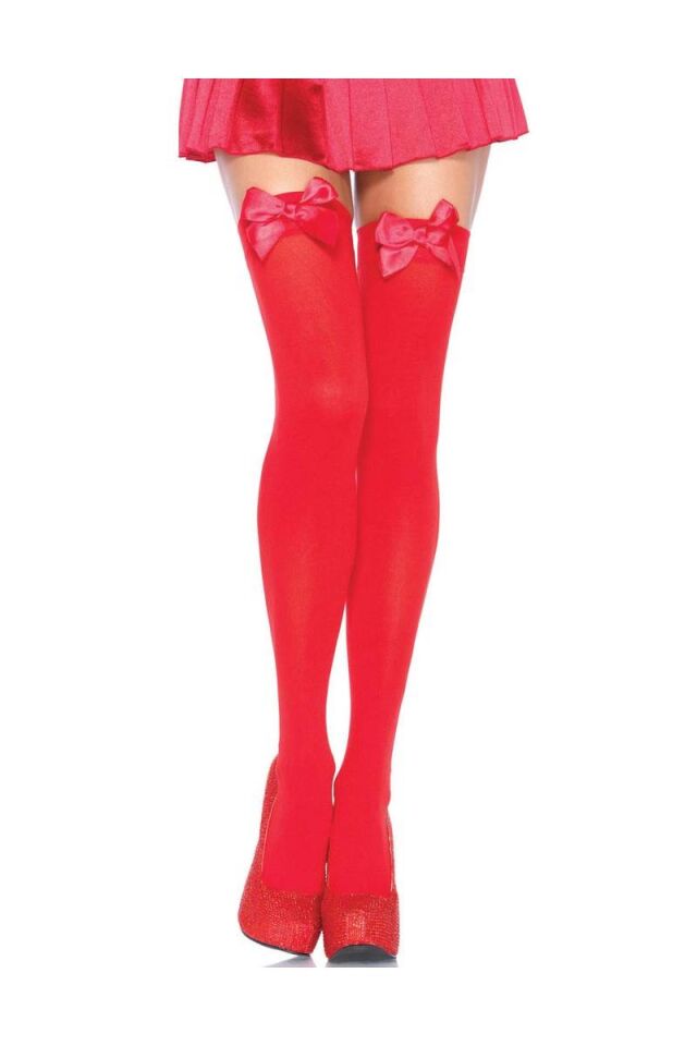 Red Bow Garter Stockings